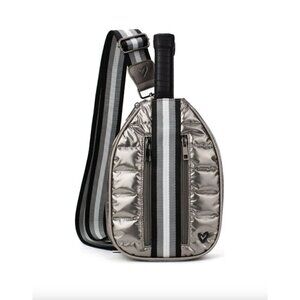 Prenelove Pickleball Puffer Crossbody Sling Bag Bronze Unisex One Size